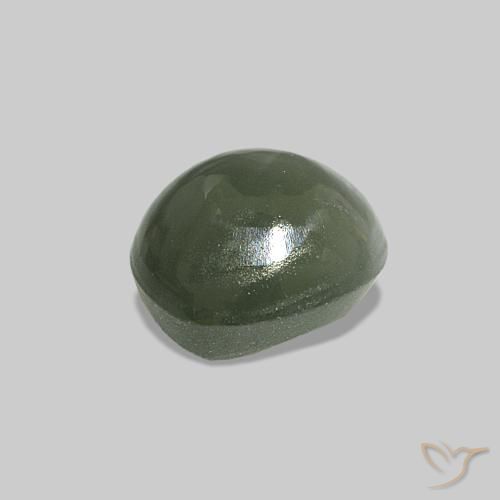 Cat's Eye Alexandrite Vert moyen naturelle ovale, 0.54 ct, Opaque