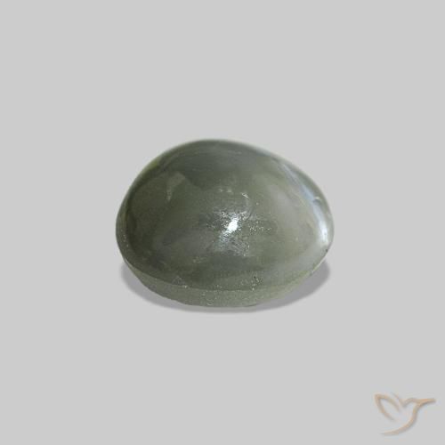 Alexandrite œil-de-chat Gris vert naturelle Coupe ovale, 0.51 ct, Opaque