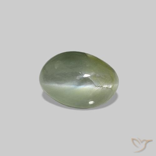 Cat's Eye Alexandrite Vert moyen naturelle ovale, 0.62 ct, Opaque