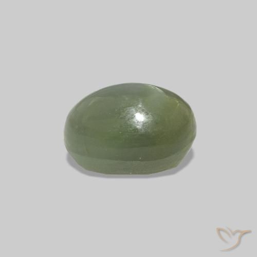 Cat's Eye Alexandrite Vert moyen naturelle ovale, 0.62 ct, Opaque