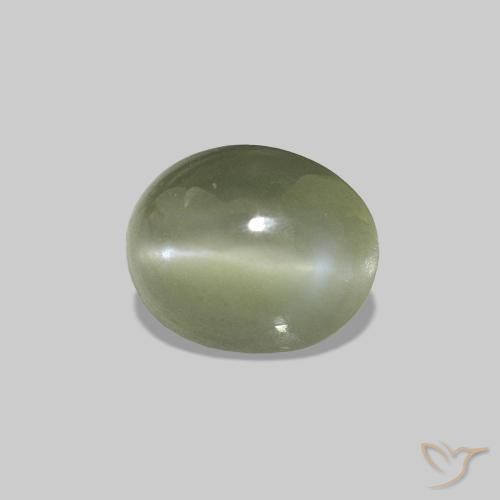 Cat's Eye Alexandrite Vert moyen naturelle ovale, 0.81 ct, Opaque