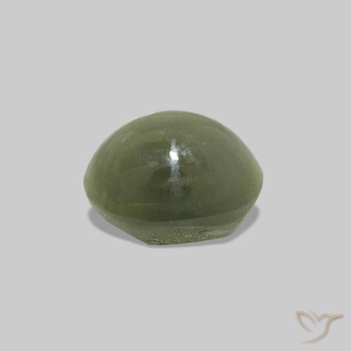 Cat's Eye Alexandrite Vert moyen naturelle ovale, 0.81 ct, Opaque