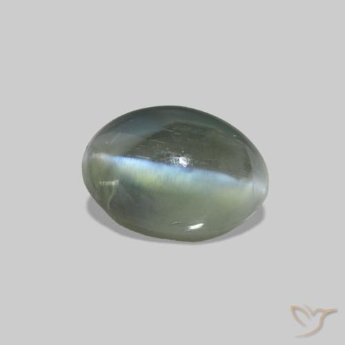 Cat's Eye Alexandrite Vert naturelle ovale, 0.74 ct, Opaque