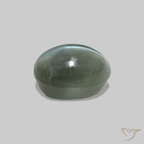 Cat's Eye Alexandrite Vert naturelle ovale, 0.74 ct, Opaque