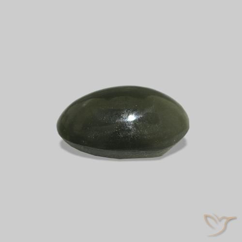 Cat's Eye Alexandrite Vert moyen naturelle ovale, 0.61 ct, Opaque