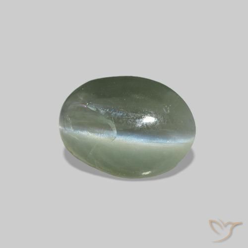 Cat's Eye Alexandrite Vert moyen naturelle ovale, 0.68 ct, Opaque