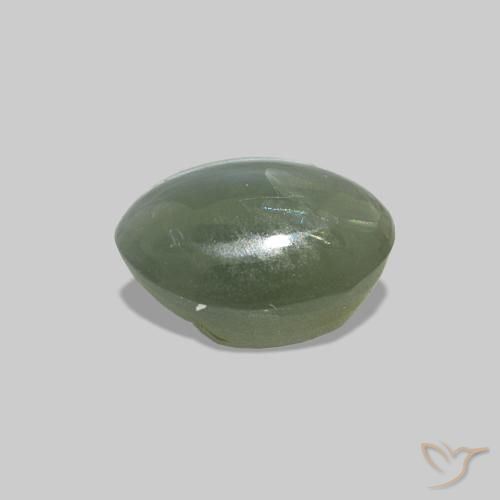 Cat's Eye Alexandrite Vert moyen naturelle ovale, 0.68 ct, Opaque