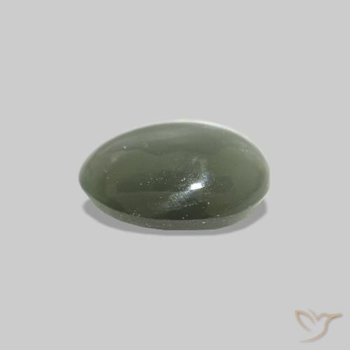 Alexandrite œil-de-chat Gris vert naturelle Coupe ovale, 0.49 ct, Opaque
