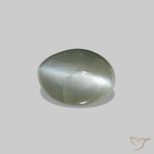 Cat's Eye Alexandrite Vert moyen naturelle ovale, 0.40 ct, Opaque
