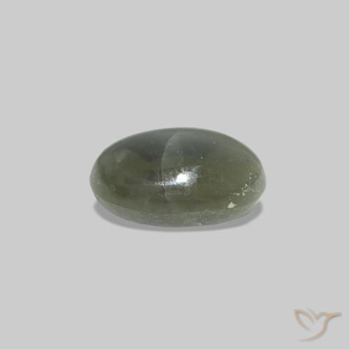 Cat's Eye Alexandrite Vert moyen naturelle ovale, 0.40 ct, Opaque