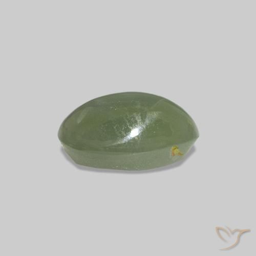 Cat's Eye Alexandrite Gris vert naturelle ovale, 0.69 ct, Opaque