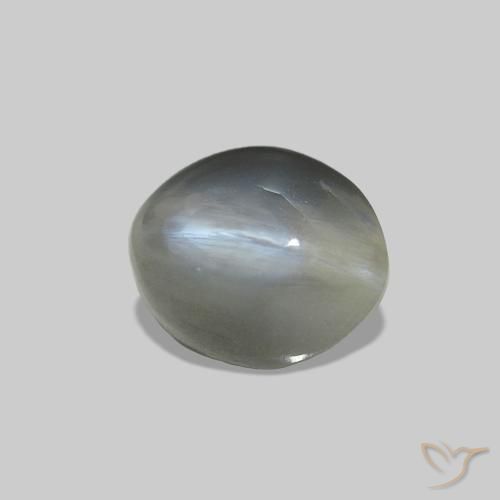 Cat's Eye Alexandrite Gris moyen naturelle ovale, 0.72 ct, Opaque
