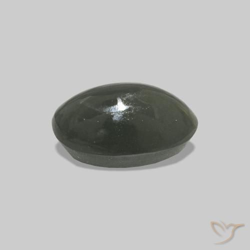 Cat's Eye Alexandrite Vert forêt pâle naturelle ovale, 0.76 ct, Opaque