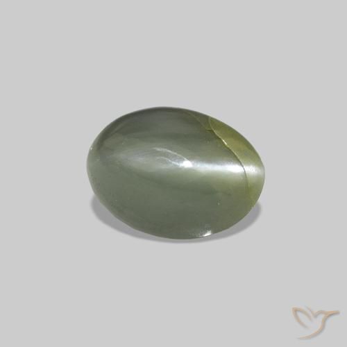 Alexandrite œil-de-chat Vert moyen naturelle Coupe ovale, 0.56 ct, Opaque