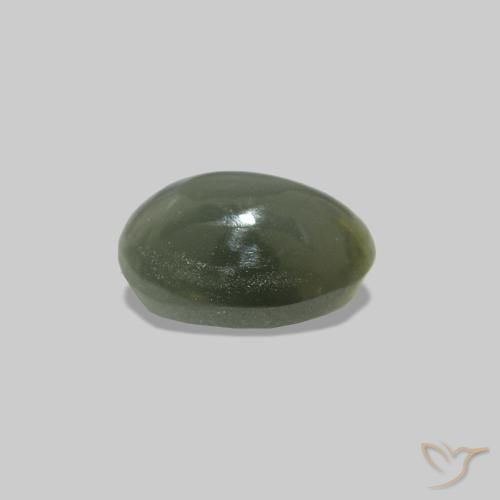 Alexandrite œil-de-chat Vert moyen naturelle Coupe ovale, 0.56 ct, Opaque