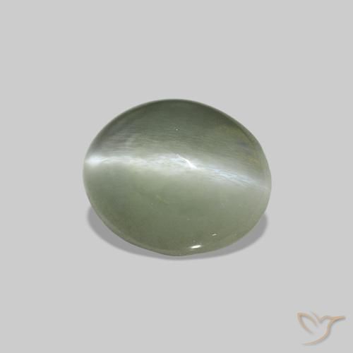 Cat's Eye Alexandrite Vert moyen naturelle ovale, 0.56 ct, Opaque