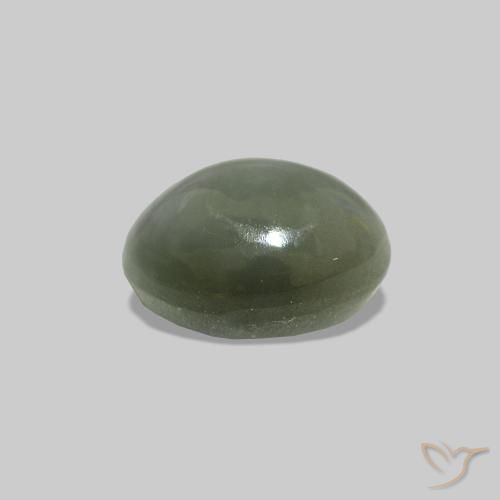 Cat's Eye Alexandrite Vert moyen naturelle ovale, 0.56 ct, Opaque