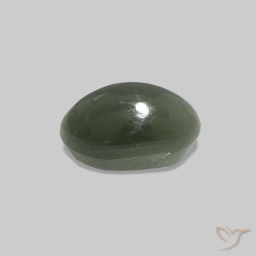 Cat's Eye Alexandrite Gris vert naturelle ovale, 0.73 ct, Opaque