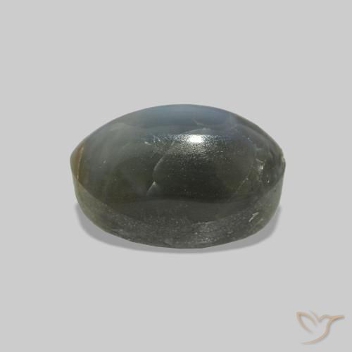 Cat's Eye Alexandrite Gris verdâtre pâle naturelle ovale, 1.25 ct, Opaque