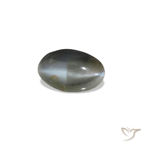 Cat's Eye Alexandrite Gris verdâtre pâle naturelle ovale, 0.51 ct, Opaque