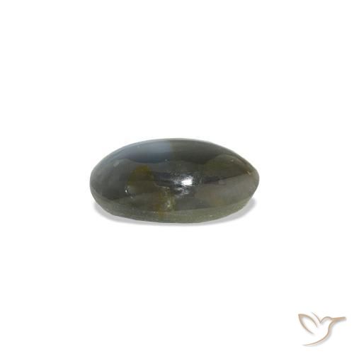 Cat's Eye Alexandrite Gris verdâtre pâle naturelle ovale, 0.51 ct, Opaque