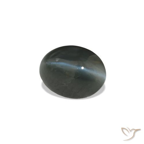 Cat's Eye Alexandrite Gris acier naturelle ovale, 0.96 ct, Opaque