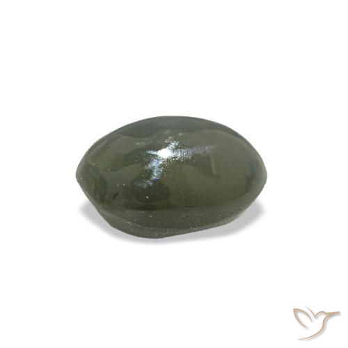 Cat's eye alexandrite gris naturelle coupe ovale, 0,50 ct, opaque