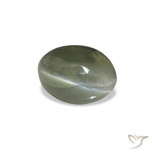 Cat's eye alexandrite gris naturelle coupe ovale, 0,49 ct, opaque