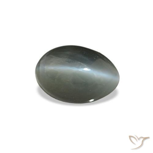 Cat's eye alexandrite gris naturelle coupe ovale, 0,56 ct, opaque