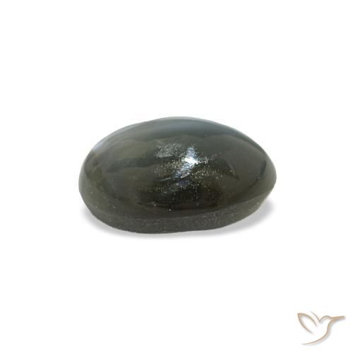 Cat's eye alexandrite gris naturelle coupe ovale, 0,56 ct, opaque