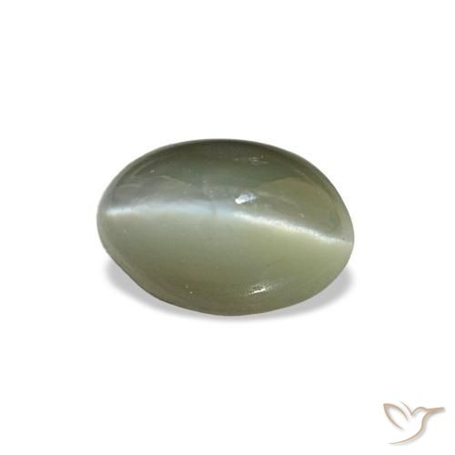 Cat's eye alexandrite vert naturelle coupe ovale, 0,59 ct, opaque