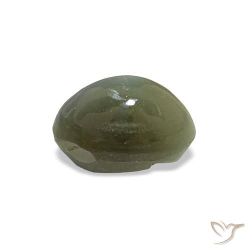 Cat's eye alexandrite vert naturelle coupe ovale, 0,59 ct, opaque