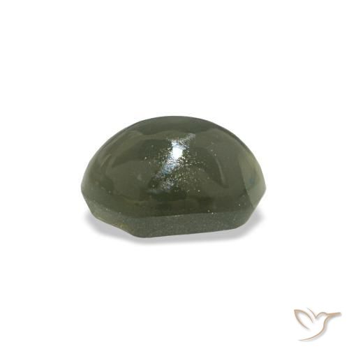 Cat's eye alexandrite vert naturelle coupe ovale, 0,53 ct, opaque