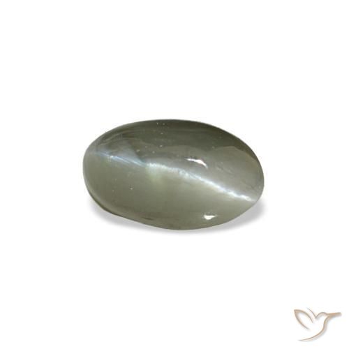 Cat's eye alexandrite vert naturelle coupe ovale, 0,50 ct, opaque