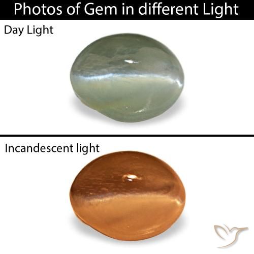 Cat's eye alexandrite vert de 0,54 ct, ovale, opaque
