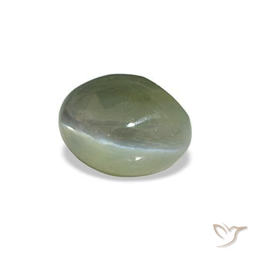 Cat's eye alexandrite vert naturelle coupe ovale, 0,54 ct, opaque