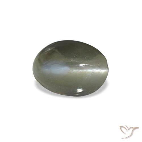 Cat's eye alexandrite vert naturelle coupe ovale, 0,54 ct, opaque