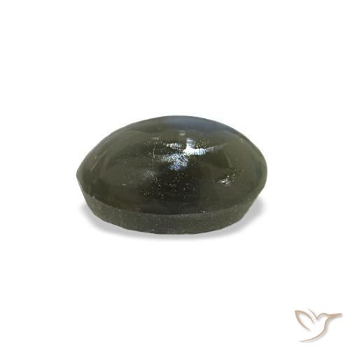 Cat's eye alexandrite vert naturelle coupe ovale, 0,54 ct, opaque