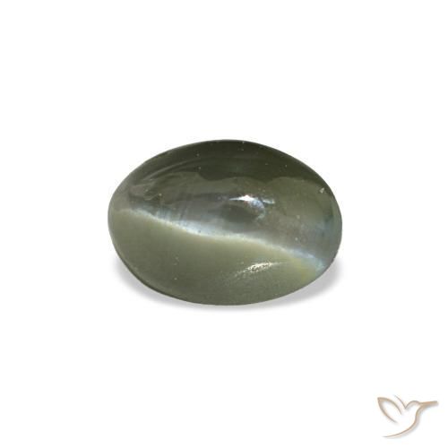 Cat's eye alexandrite vert naturelle coupe ovale, 0,49 ct, opaque