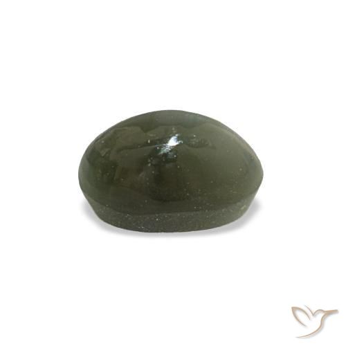 Cat's eye alexandrite vert naturelle coupe ovale, 0,49 ct, opaque