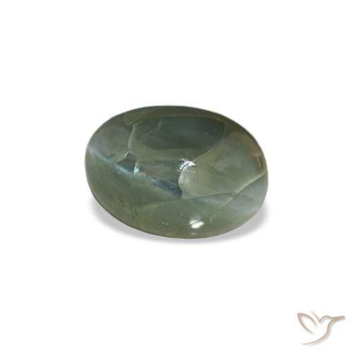 Cat's eye alexandrite vert naturelle coupe ovale, 0,44 ct, opaque