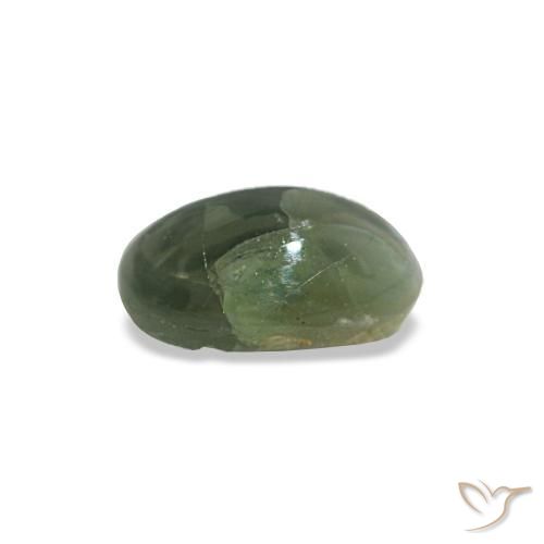 Cat's eye alexandrite vert naturelle coupe ovale, 0,44 ct, opaque