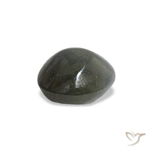 Cat's eye alexandrite gris naturelle coupe ovale, 0,51 ct, opaque
