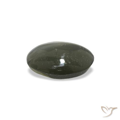 Cat's eye alexandrite gris naturelle coupe ovale, 0,42 ct, opaque