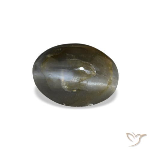 Cat's eye alexandrite gris naturelle coupe ovale, 0,48 ct, opaque