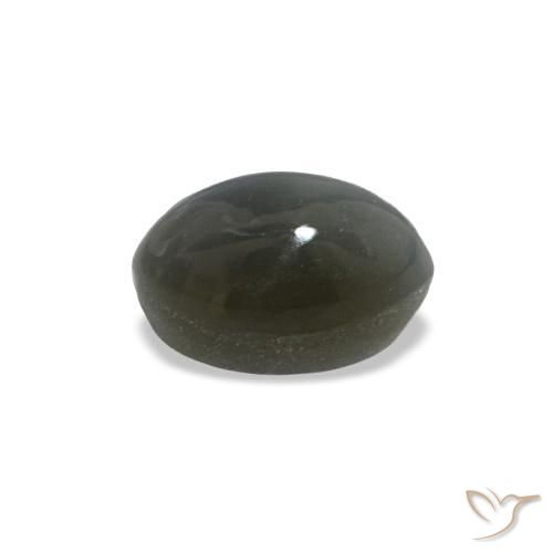 Cat's eye alexandrite gris naturelle coupe ovale, 0,40 ct, opaque