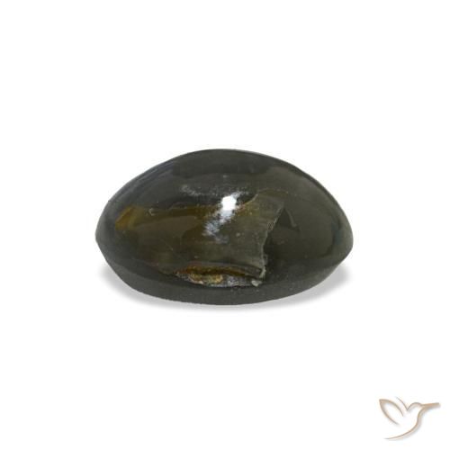 Cat's eye alexandrite gris naturelle coupe ovale, 0,46 ct, opaque