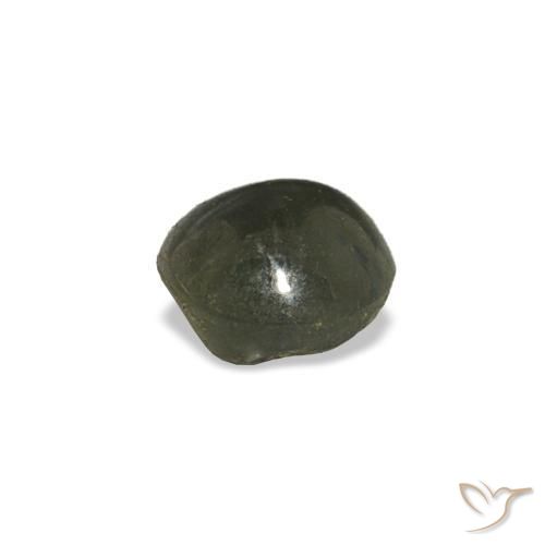 Cat's eye alexandrite gris naturelle coupe roude, 0,66 ct, opaque