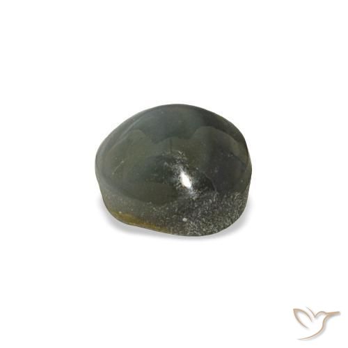 Cat's eye alexandrite gris naturelle coupe roude, 0,85 ct, opaque