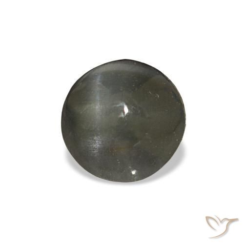 Cat's eye alexandrite gris naturelle coupe roude, 1,92 ct, opaque
